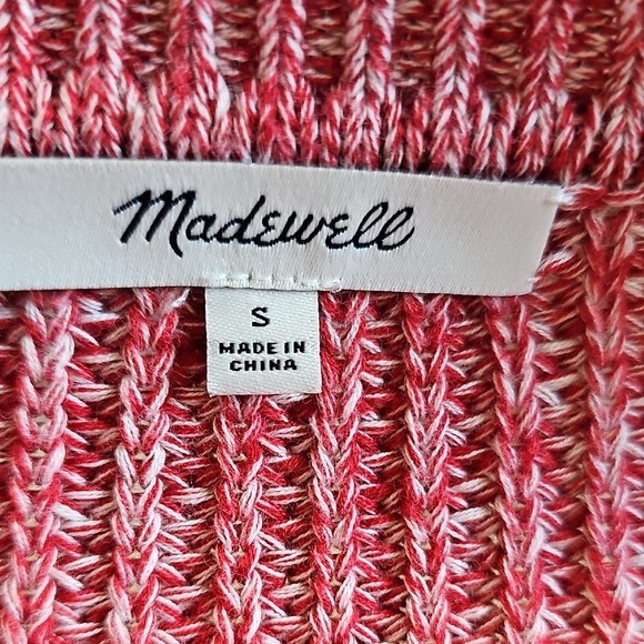 Madewell Marled Ribbed Lace-Up  Sweater. - Picture 8 of 9